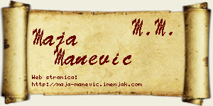 Maja Manević vizit kartica